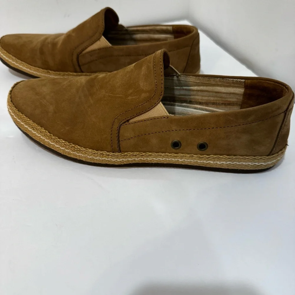 J&M Classic Suede Tan Coastal Espadrille Slip-On Loafers size 8.5